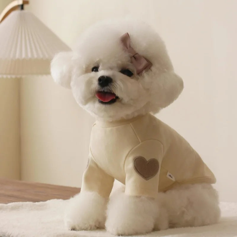 Fashion Pet Dog Bottoming Shirt Puppy Solid Color Clothes Winter Teddy Warm Two Legged Clothing Pet poodle Pullover Dog Jackets