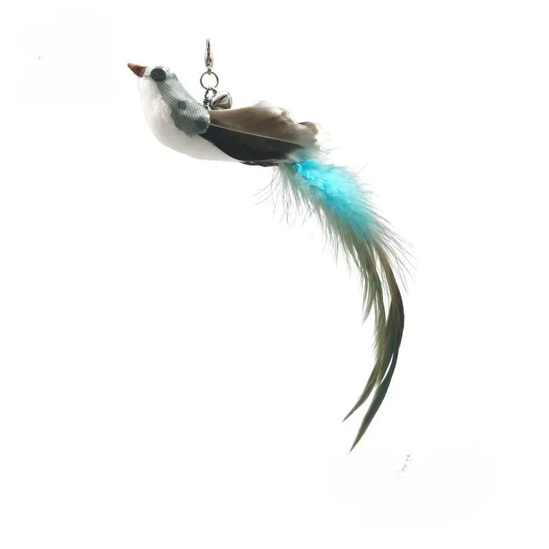 Interactive Cat Toy Funny Simulation Bird Feather with Bell Cat Stick Toy for Kitten Playing Teaser Wand Toy Pet Cats Supplies