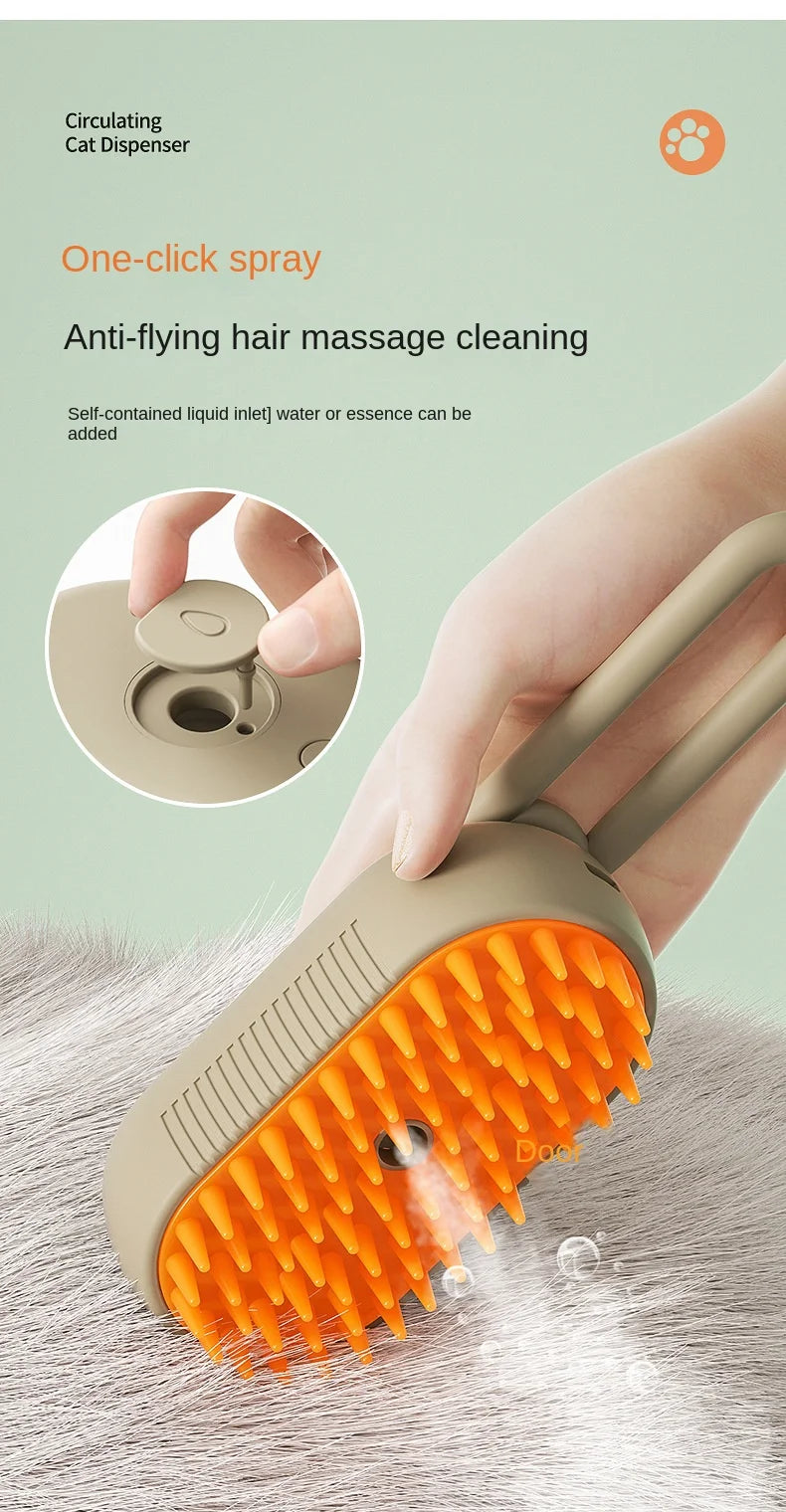 Cat Steam Brush Steamy Dog Brush 3 in 1 Electric Spray Cat Hair Brushes for Massage Pet Grooming Comb Hair Removal Combs