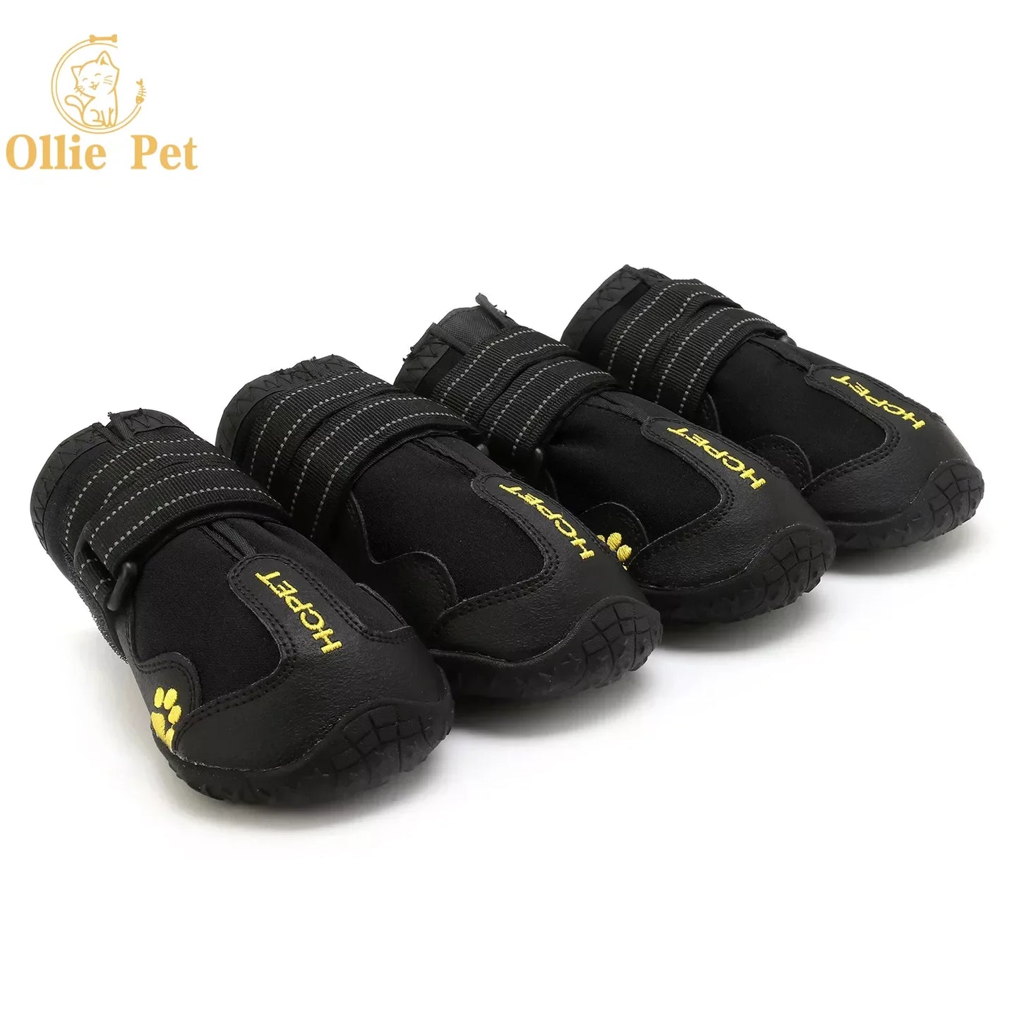 Dog Shoes Waterproof Anti-Slip Rain Boots Warm Snow Reflective for Small Large Pet Sports Training Protect Pet Feet 4pcs