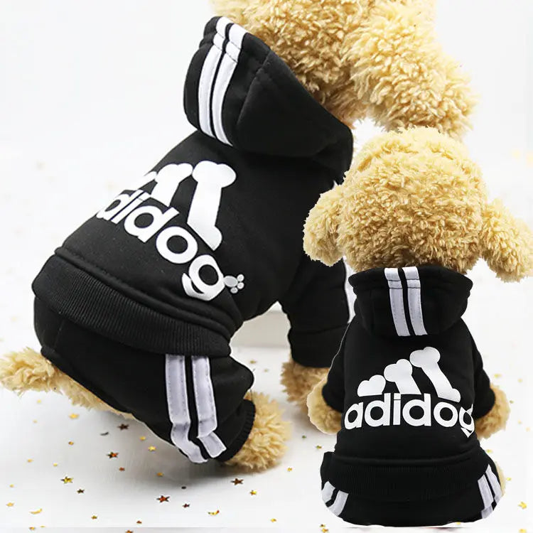 Four Legged Adidog Pet Dog Hoodie   Puppy Jumpsuit Letters Overalls for Small Medium Dogs Pomeranian Pajamas Winter Dog Jumpsuit