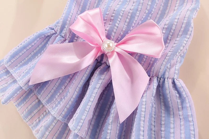 Cute Cheap Puppy Dog Bow Dress Skirt Summer Pet Dresses for Small Dogs Yorkshire Shih Tzu Cat Clothes mascotas Clothing sukienki