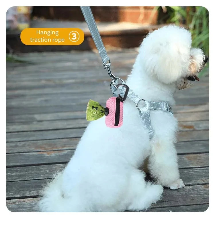 Dog Poop Bag Dispenser Hangingable Dog Waste Bag Holder Bags Dispenser for Dogs Walking Garbage Bags Dispensers Pet Supplies