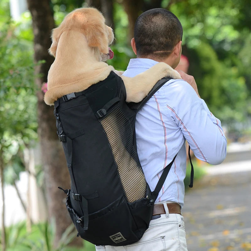 Sac de transport respirant pour chiens de grande taille Golden Retriever Bulldog Sac à dos réglable pour gros chiens Sacs de voyage pour animaux de compagnie Produits pour animaux de compagnie