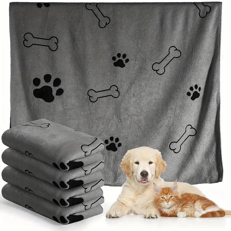 Pet Towel 60x100cm Drying Dog Cat Bath Towel Microfiber Quick-drying Dog Claw Absorbent Blue Grey Bath Towel Pet Bath Products