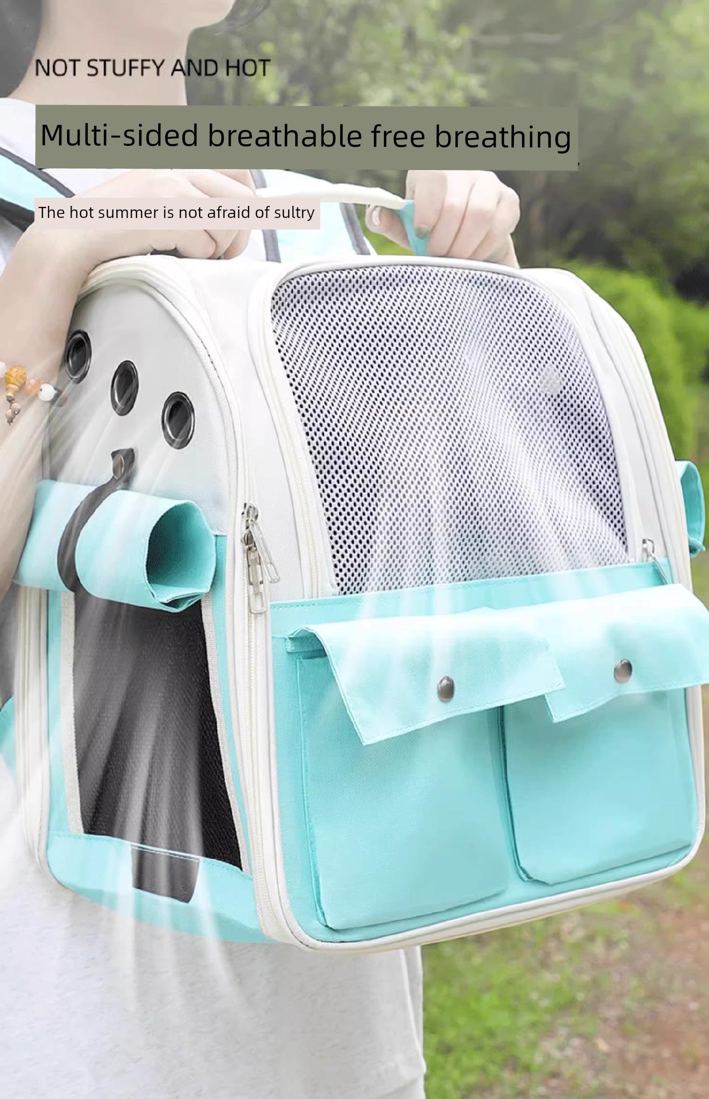 Cat Bag Outdoor Portable Large Capacity Pet Bag Shoulder Transparent All Year Round Neutral Dog Bag Satchel Breathable Cat Bag