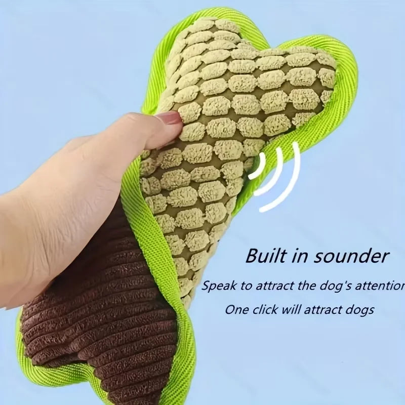 Stuffed Raw Dog Vocal Plush Squeaker Toys Bone For Pet Resistant Dogs Small Puppy Interactive Bones Dog Bite Chew Toy Supplier