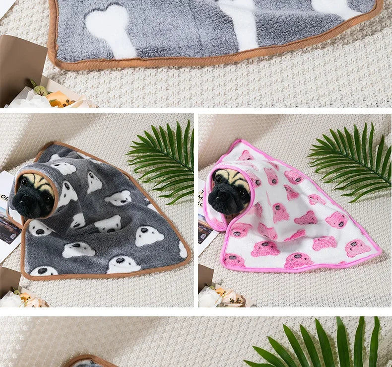 Coral Fleece Pet Sleeping Blanket Soft Fluffy Dog Blanket Warm Breathable Cat Cover Blanket Comfortable Dog Sleeping Sheet Mat