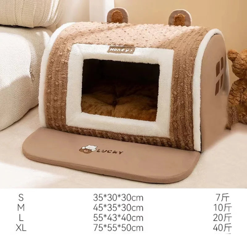 Autumn and Winter Dog Thousand Birds Grid Drawer Dog Kennel Large Dog Large Dog Kennel Deep Sleep Cat Kennel Pet Kennel