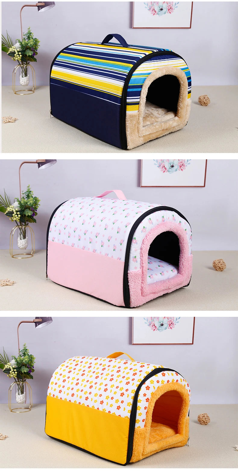 Winter Dog Kennel Warm Dog House Mat Detachable Washable Dogs Bed Nest Deep Sleep Tent for Medium Large Dogs House dog Supplies