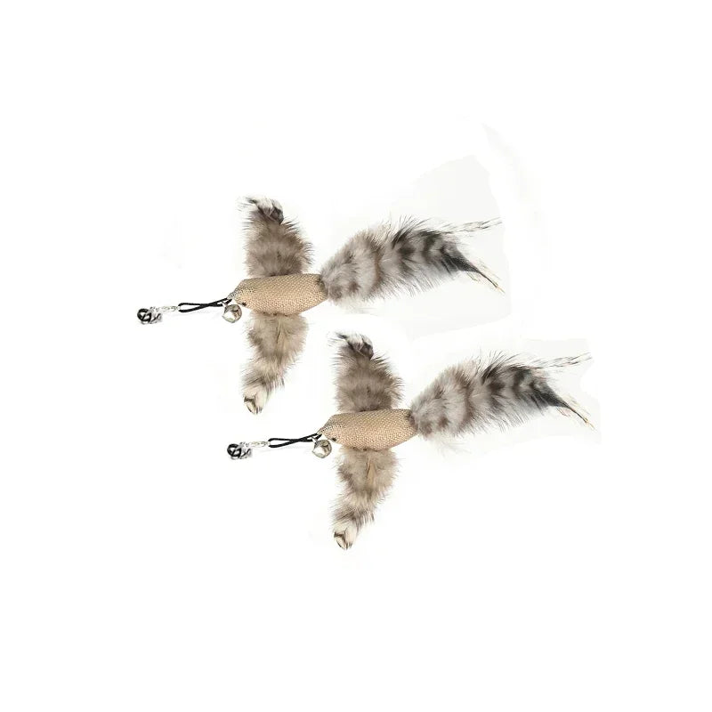 Interactive Cat Toy Funny Simulation Bird Feather with Bell Cat Stick Toy for Kitten Playing Teaser Wand Toy Pet Cats Supplies