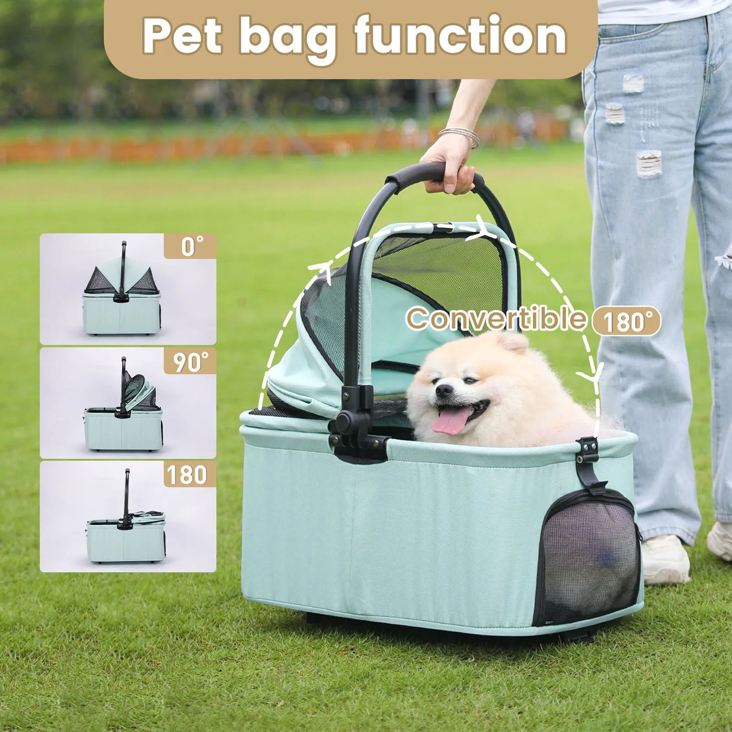 Multifunctional Portable Pet Stroller Large Space Dog Stroller Foldable Pet Stroller Portable Pet Basket Dogs  Pet bags