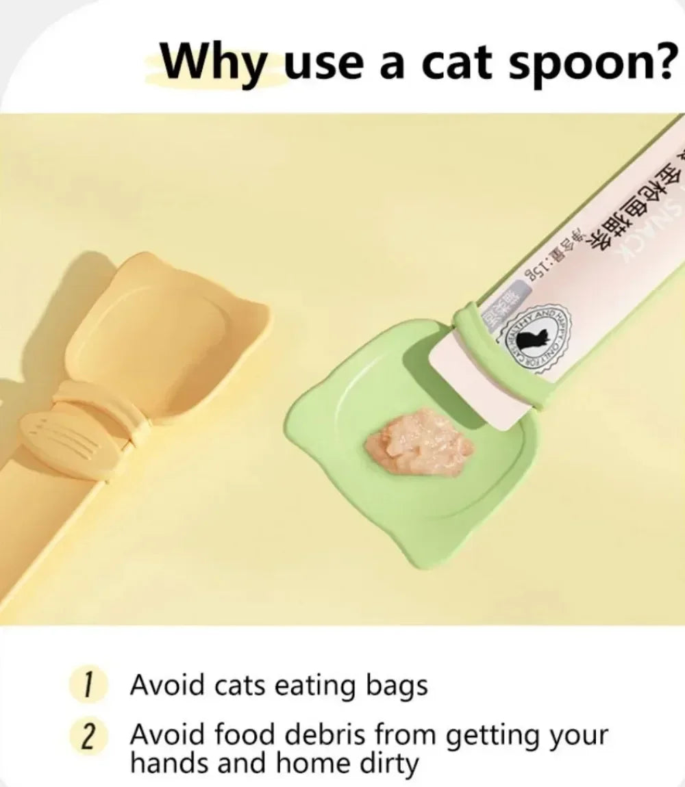 Cat Strip Feeding Spoon For Wet Semi-liquid Foods Cat Strip Squeeze Spoons Pet Feeder Supplies Snack Feeding Cat Product  그릇