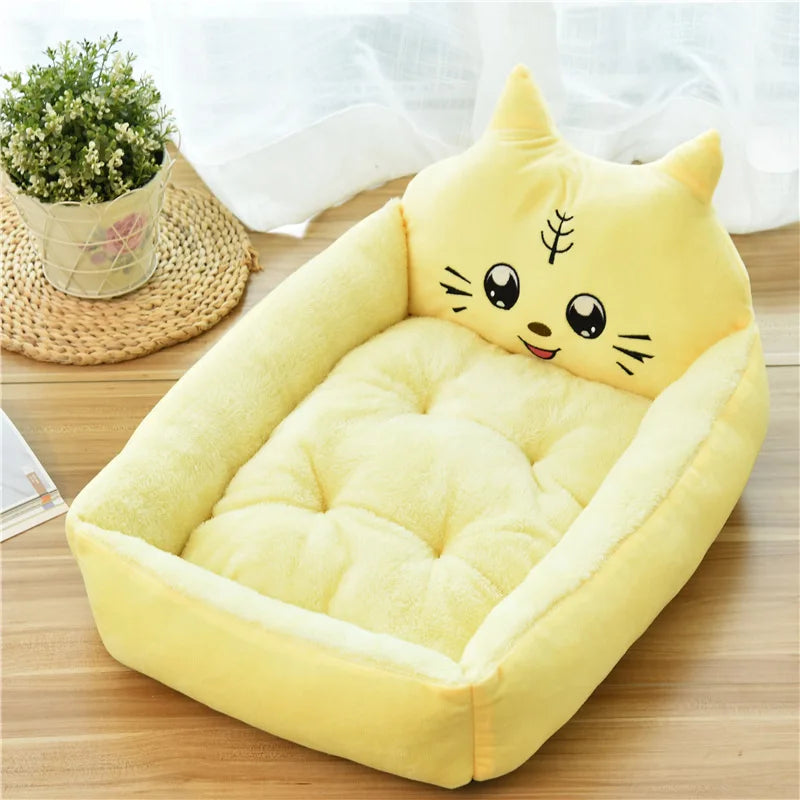 Winter Warm Puppy Cat Bed Sofa Washable Cartoon Pet Beds for Small Dogs Cats Yorkies Katten Kennels Pets Products Accessories