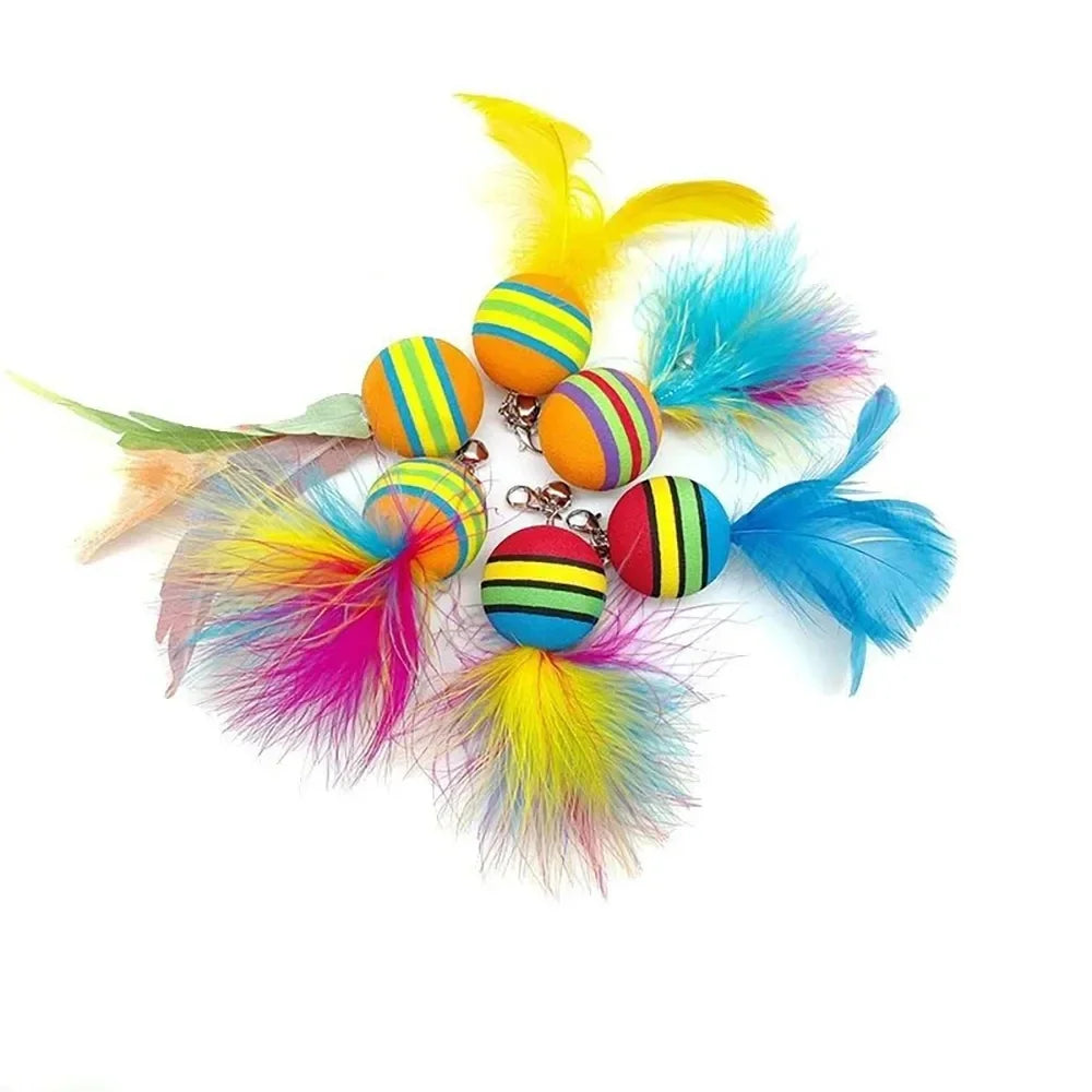 Interactive Cat Toy Funny Feather Bird with Bell Cat Stick Toy for Kitten Playing Teaser Wand Toy Cat Supplies