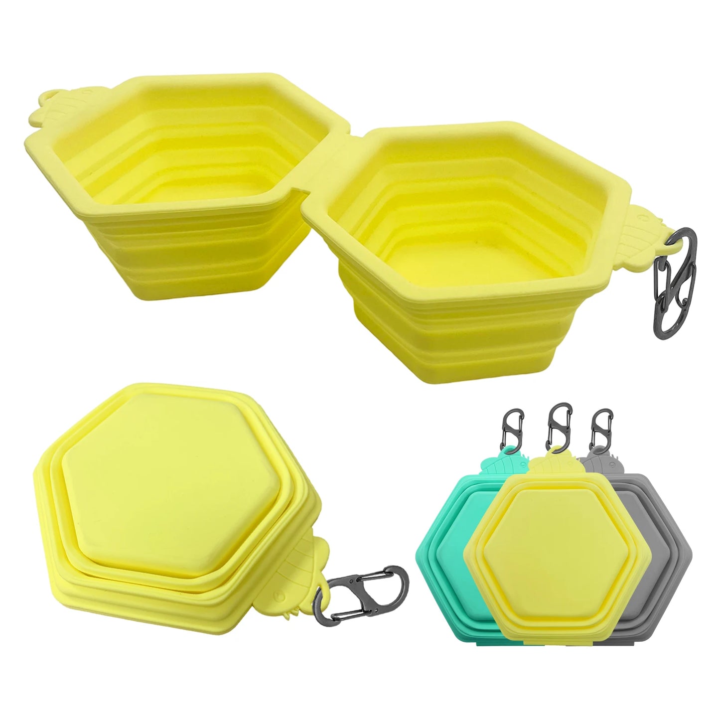 350/1000ml Large Collapsible Dog Pet Folding Silicone Bowl Outdoor Travel Portable Puppy Food Container Feeder Dish Bowl