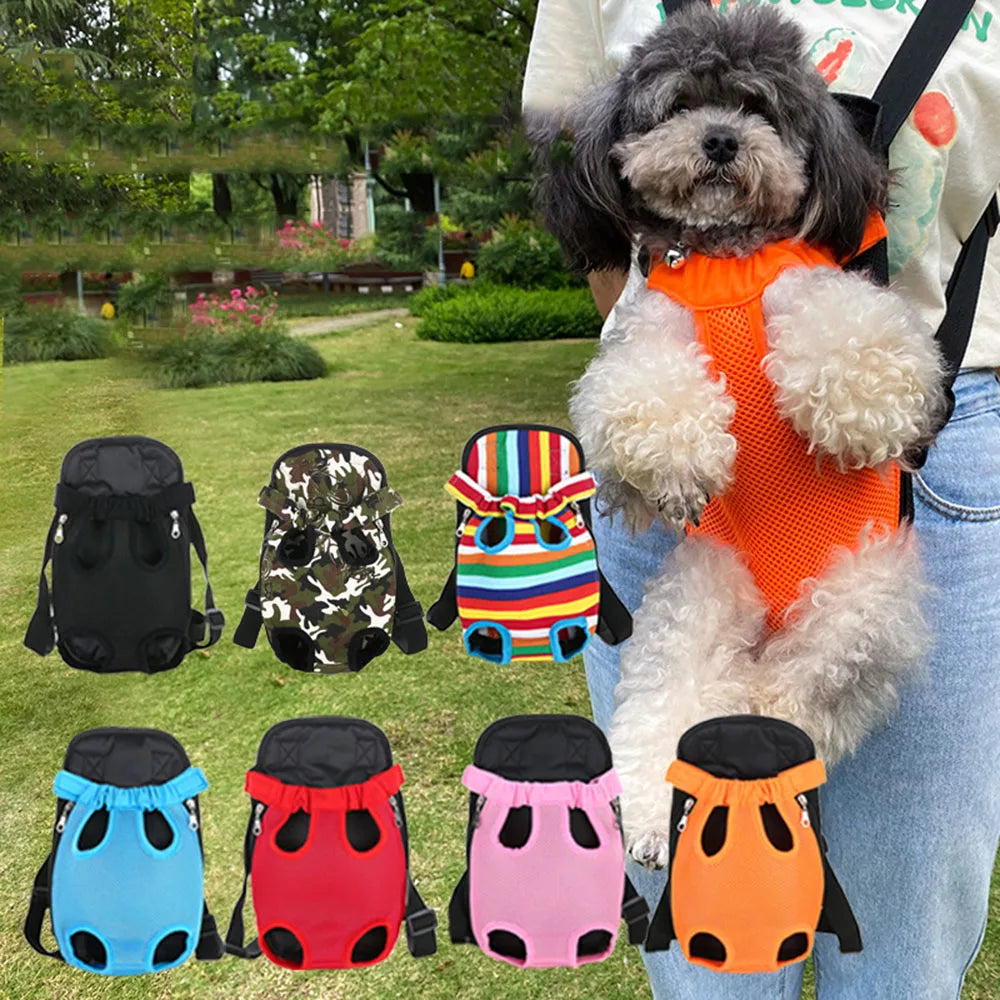 Small Dog Carrier Backpack Legs Out Pet Puppy Carrier Backpack Hands-Free Cat Travel Bag for Walking Hiking Bike and Motorcycle