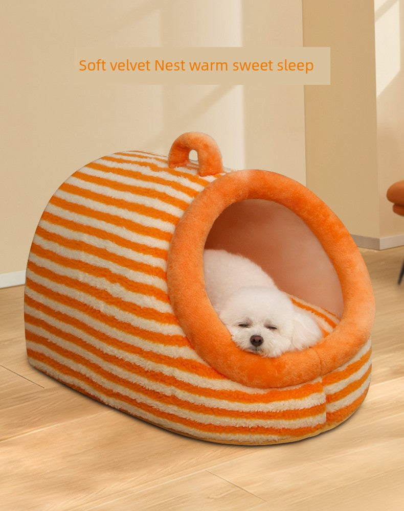 Cat Nest Winter Heattech Semi-Enclosed Sleep Kennel