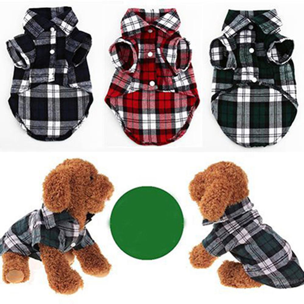 Small Dog Jacket dog clothes Pet Plaid Shirt Lapel Coat Cat Jacket Clothes Costume Tops dog accessories одежда для собак 2021