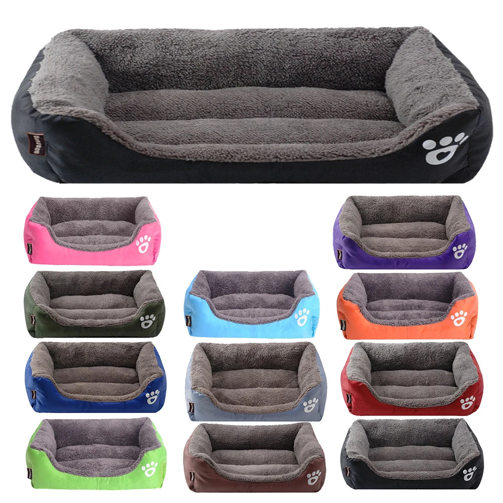 Winter Warm Large Dog Sofa Bed Square Dog Kneel Cat Mats House Cushion  Pet Sleeping Warm Sofa Beds Mat for Large and Small Dog