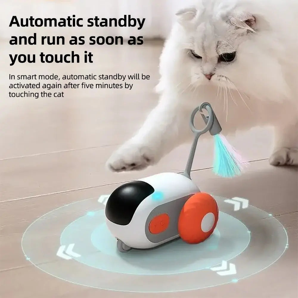 Jouet intelligent pour chat, voiture télécommandée automatique, fournitures interactives pour animaux de compagnie