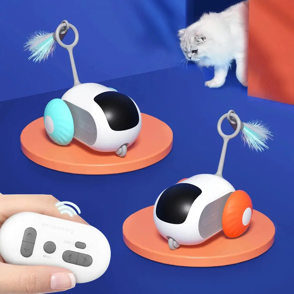 Jouet intelligent pour chat, voiture télécommandée automatique, fournitures interactives pour animaux de compagnie