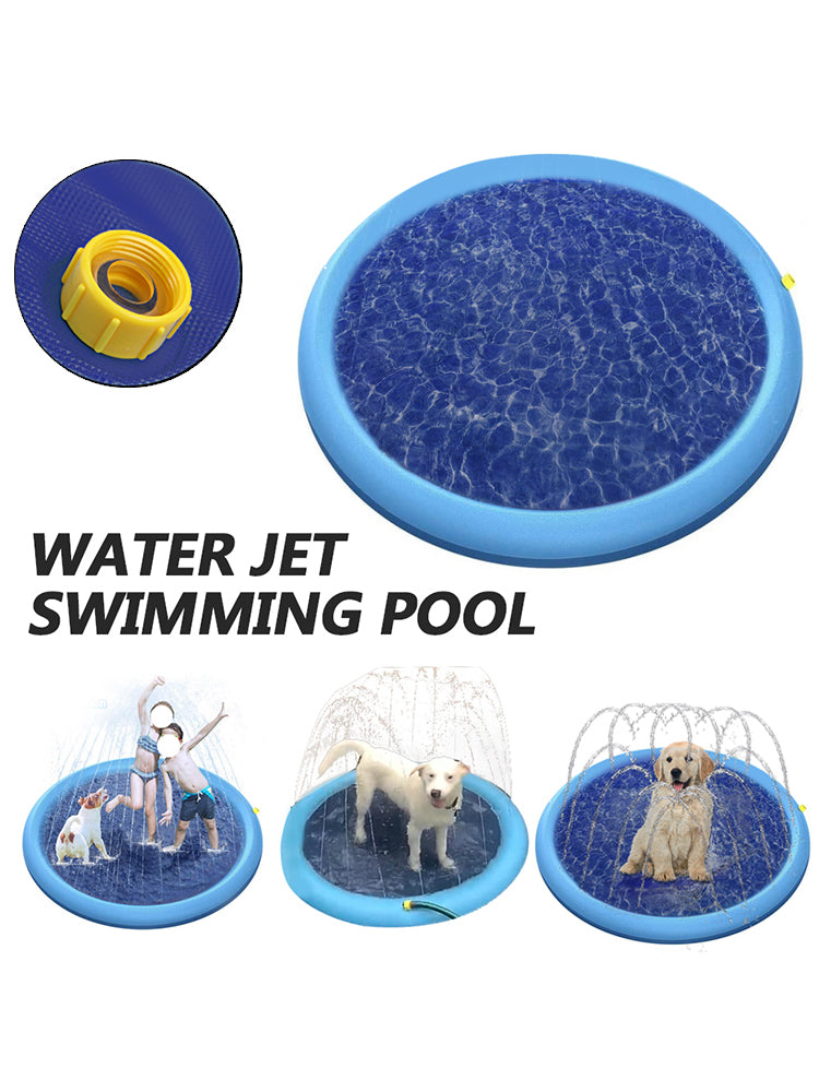 Alfombrilla rociadora de agua inflable para perros, para verano, para jugar en la bañera, para piscina, juguetes para perros al aire libre, almohadilla rociadora para mascotas